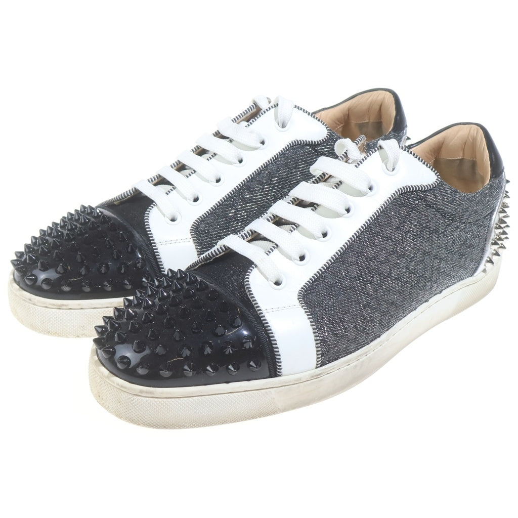 CHRISTIAN LOUBOUTIN(クリスチャンルブタン) スタッズ ローカットスニーカー ブラック×シルバー #43