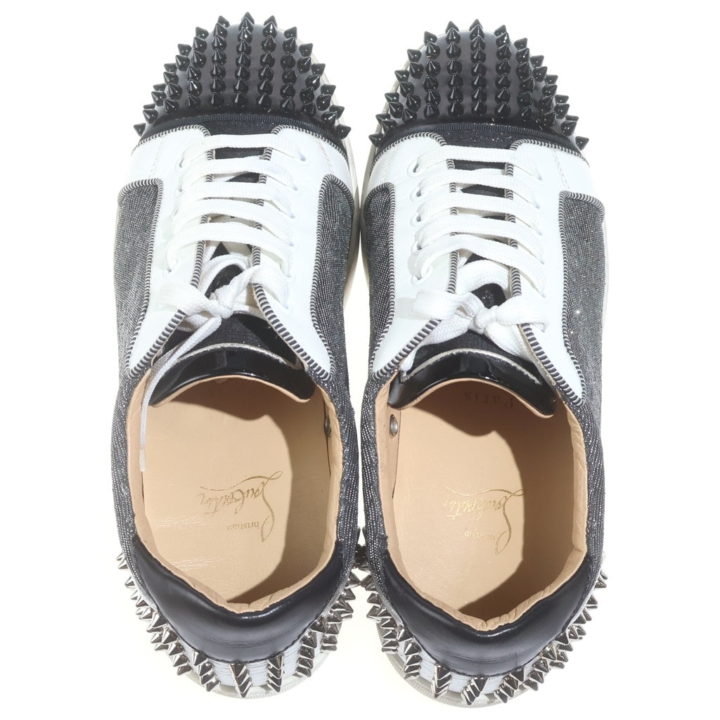 CHRISTIAN LOUBOUTIN(クリスチャンルブタン) スタッズ ローカットスニーカー ブラック×シルバー #43