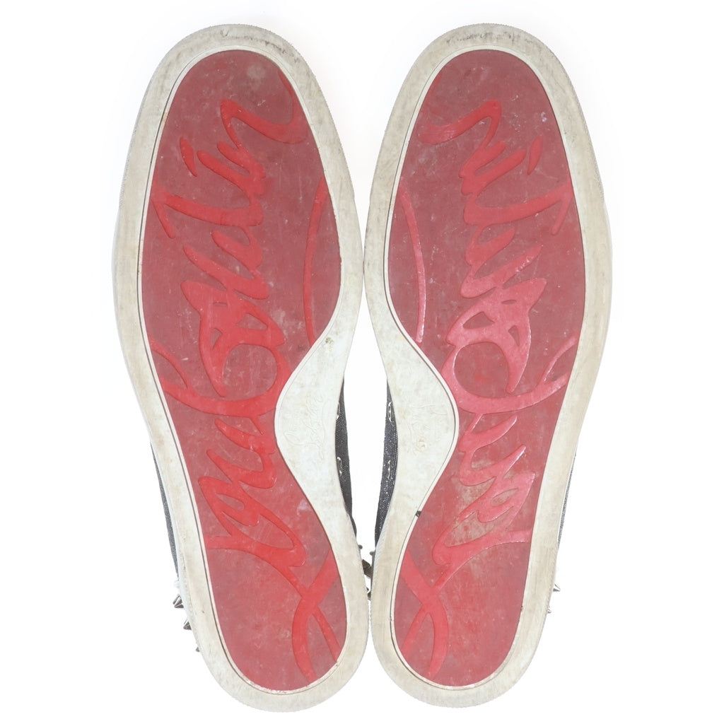 CHRISTIAN LOUBOUTIN(クリスチャンルブタン) スタッズ ローカットスニーカー ブラック×シルバー #43