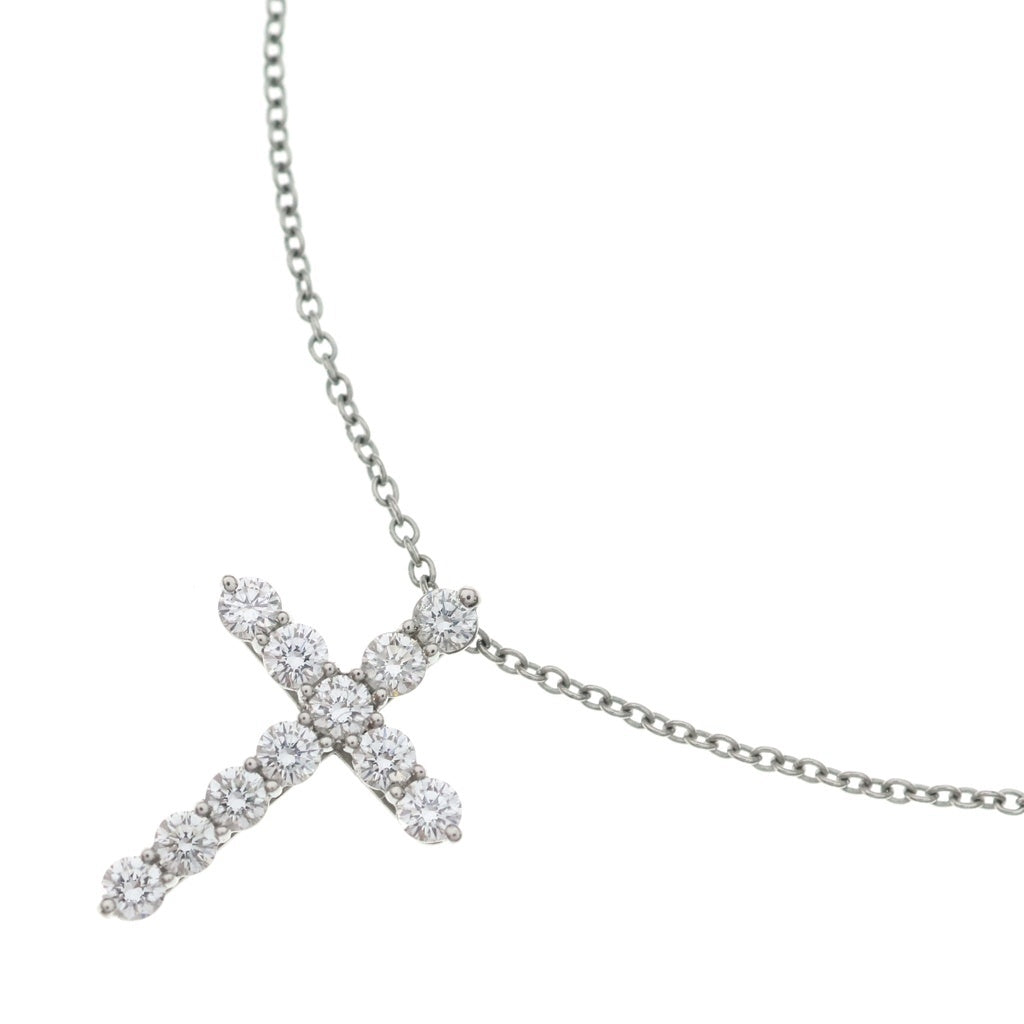 TIFFANY & Co.(ティファニー) クロス スモール ダイヤ 11Pダイヤ Pt950 プラチナ ネックレス ペンダント レディース