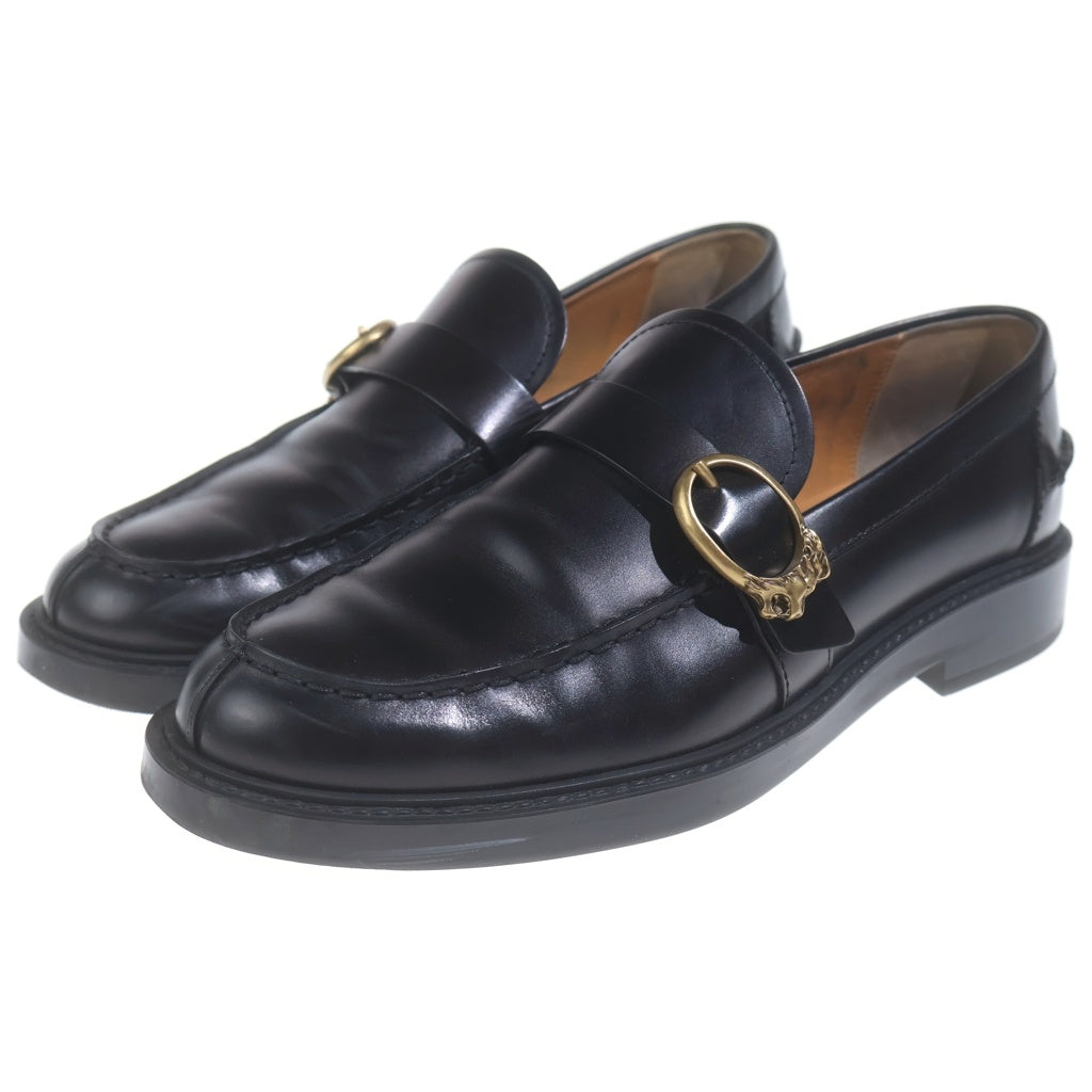 TOD'S(トッズ) レザー ローファー ライオンバックル ブラック #39