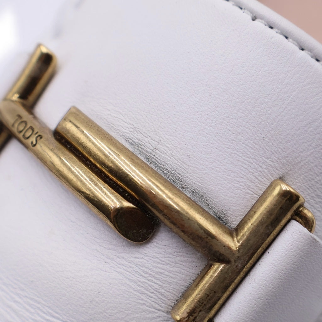 TOD'S(トッズ) フラットレザーシューズ ホワイト #38 1/2