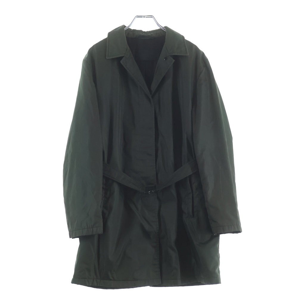 PRADA(プラダ) ナイロン 中綿入り ベルト付き ロングコート アウター カーキ #38 レディース