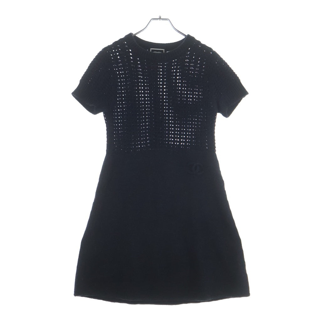 CHANEL(シャネル) ココマーク 半袖ニットワンピース ネイビー P36613K02248 レディース