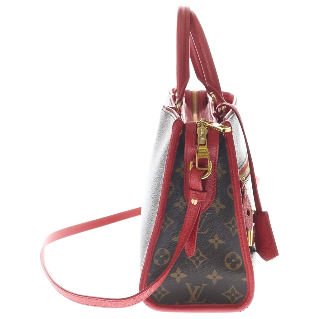 LOUIS VUITTON(ルイヴィトン) モノグラム ポパンクールPM 2WAYバッグ ハンドバッグ ショルダーバッグ レッド×ブラウン レザー×PVC M43433 ゴールド金具 レディース