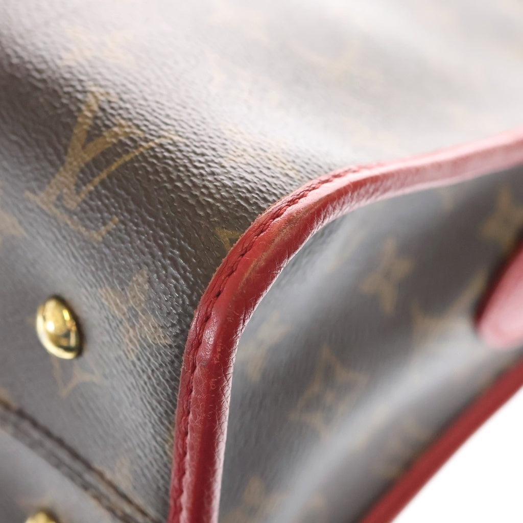 LOUIS VUITTON(ルイヴィトン) モノグラム ポパンクールPM 2WAYバッグ ハンドバッグ ショルダーバッグ レッド×ブラウン レザー×PVC M43433 ゴールド金具 レディース
