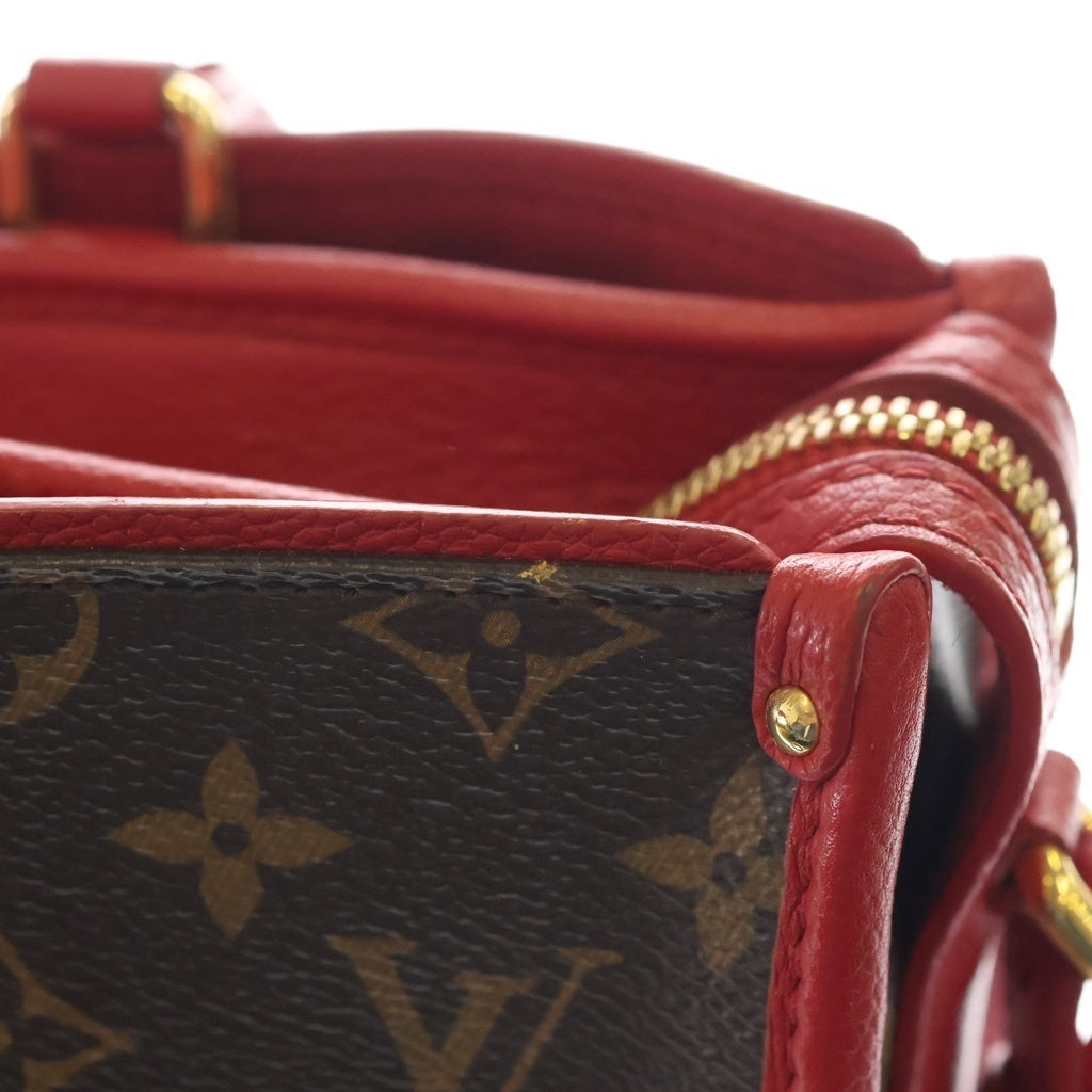 LOUIS VUITTON(ルイヴィトン) モノグラム ポパンクールPM 2WAYバッグ ハンドバッグ ショルダーバッグ レッド×ブラウン レザー×PVC M43433 ゴールド金具 レディース