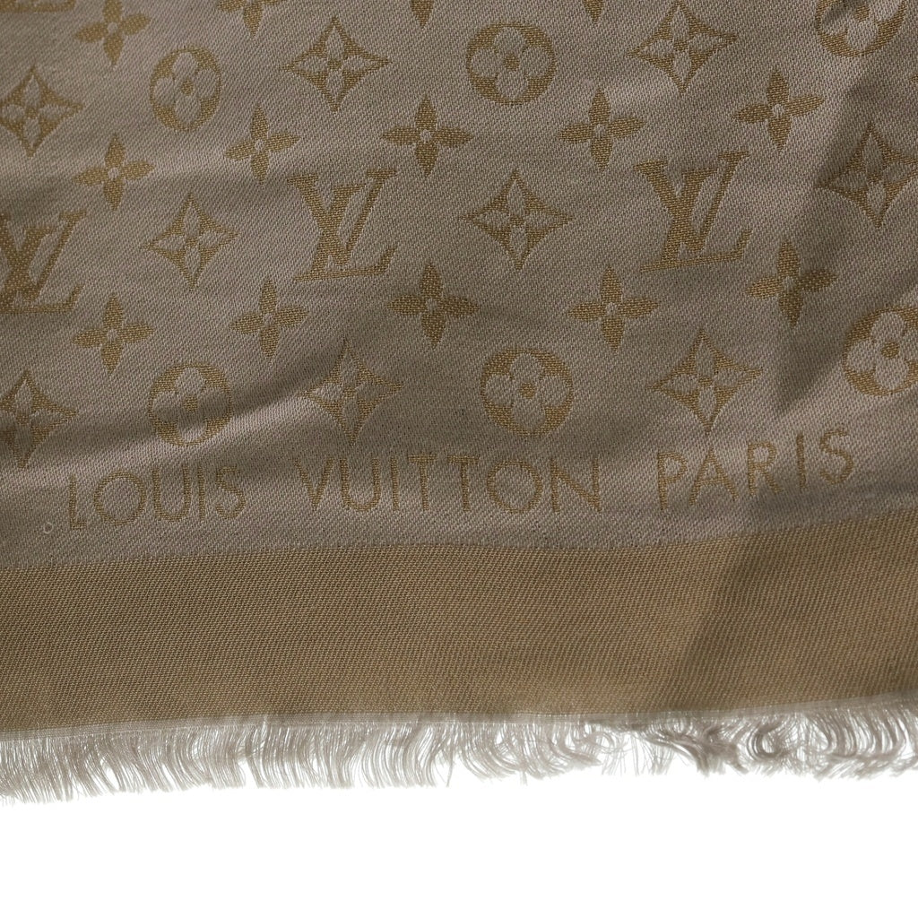 LOUIS VUITTON(ルイヴィトン) モノグラム シルクスカーフ ストール ゴールド レディース