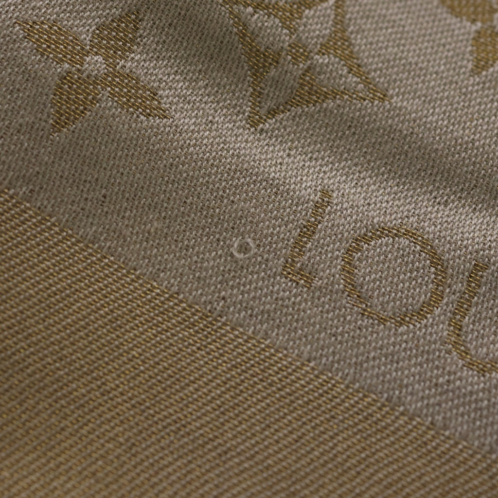 LOUIS VUITTON(ルイヴィトン) モノグラム シルクスカーフ ストール ゴールド レディース
