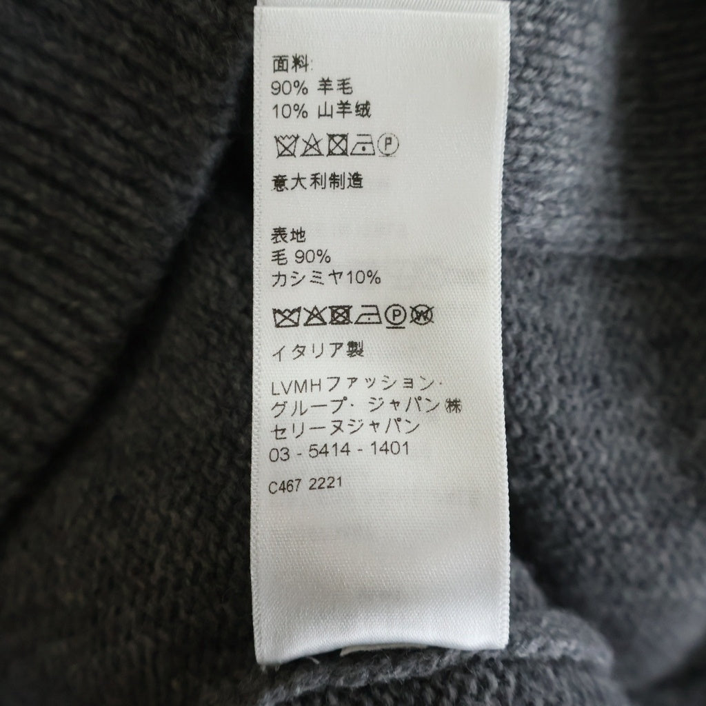 CELINE(セリーヌ) トリオンフ ロゴ刺繍 カシミヤ プルオーバー ニット パーカー フーディー グレー 2AC87048T レディース