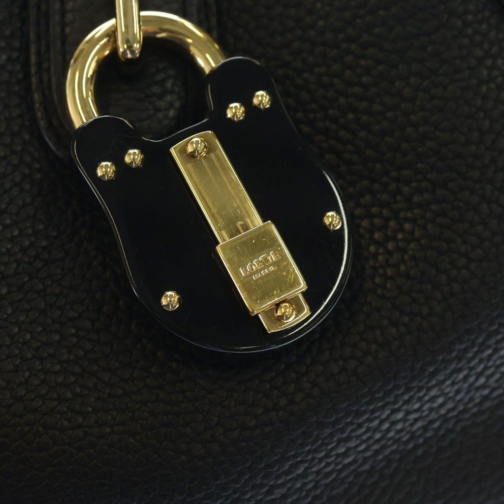 LOEWE(ロエベ) カリエ ホーボーバッグ ハンドバッグ ブラック レザー ゴールド金具 レディース