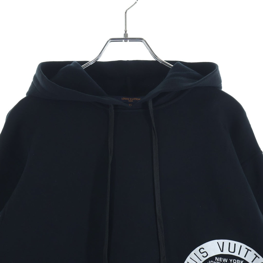 LOUIS VUITTON(ルイヴィトン) 19SS ロゴプリント プルオーバー スウェット パーカー フーディー ブラック RW191W FED FGST05 レディース