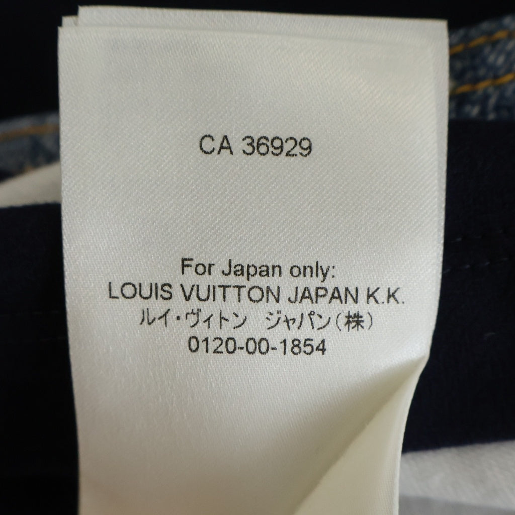 LOUIS VUITTON(ルイヴィトン) 22SS モノグラムチェーン ボーダー総柄 半袖Tシャツ カットソー ネイビー/ホワイト RW221J LO7 FMTS13