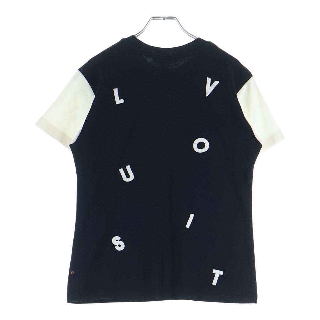 LOUIS VUITTON(ルイヴィトン) ロゴ刺繍 チェーン 半袖Tシャツ カットソー ネイビー/ホワイト FFTS02JG2 レディース