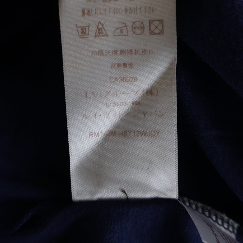 LOUIS VUITTON(ルイヴィトン) 14AW ロゴプリント ロングスリーブ 長袖Tシャツ カットソー ネイビー RM142M H6Y 12WJDY
