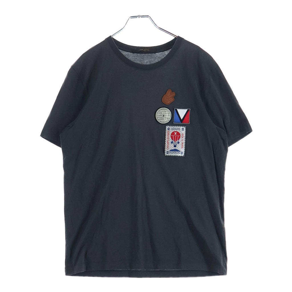 LOUIS VUITTON(ルイヴィトン) LVカップ ワッペンロゴ クルーネック 半袖Tシャツ カットソー グレー H6Y01WJEZ