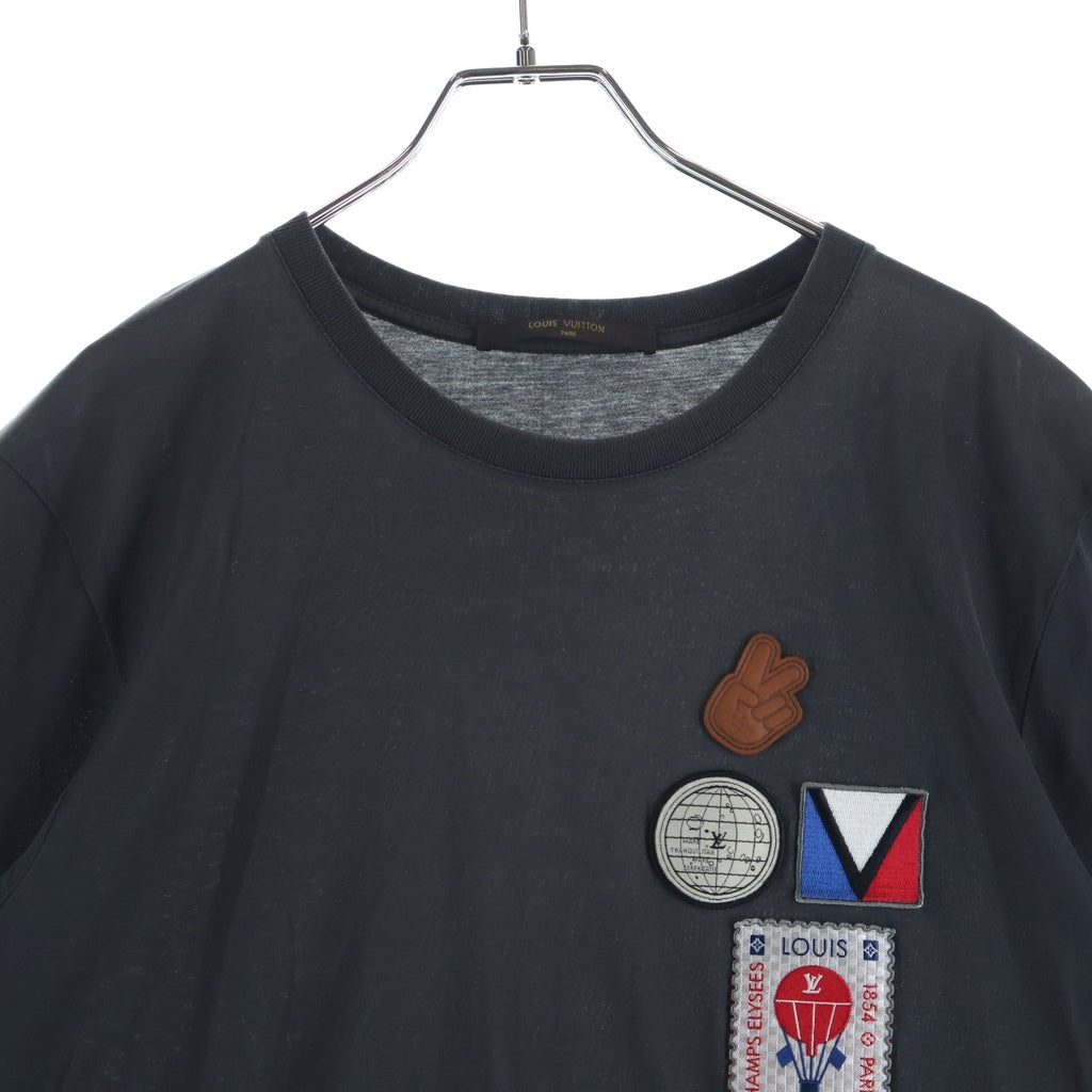 LOUIS VUITTON(ルイヴィトン) LVカップ ワッペンロゴ クルーネック 半袖Tシャツ カットソー グレー H6Y01WJEZ