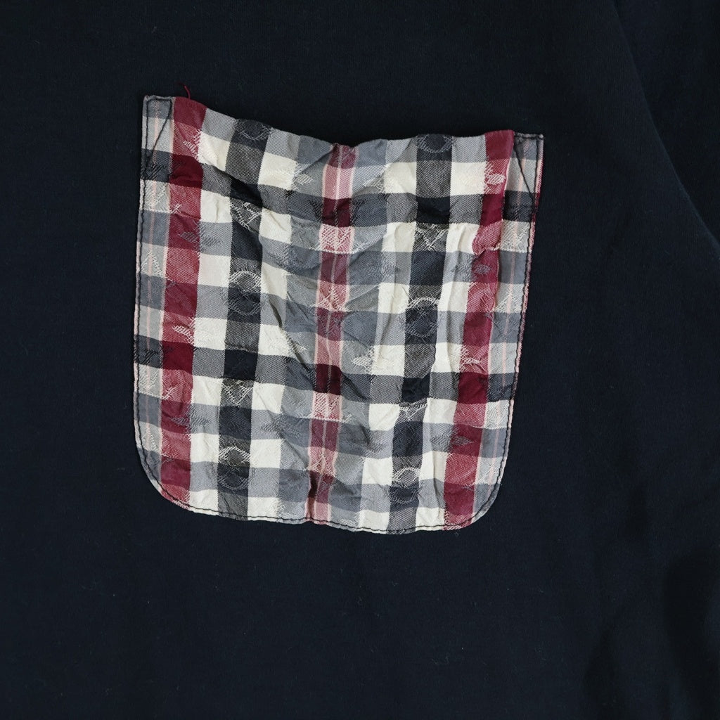 LOUIS VUITTON(ルイヴィトン) 15SS モノグラム チェック柄ポケット 半袖Tシャツ カットソー ネイビー RM151M H7Y20WCMS