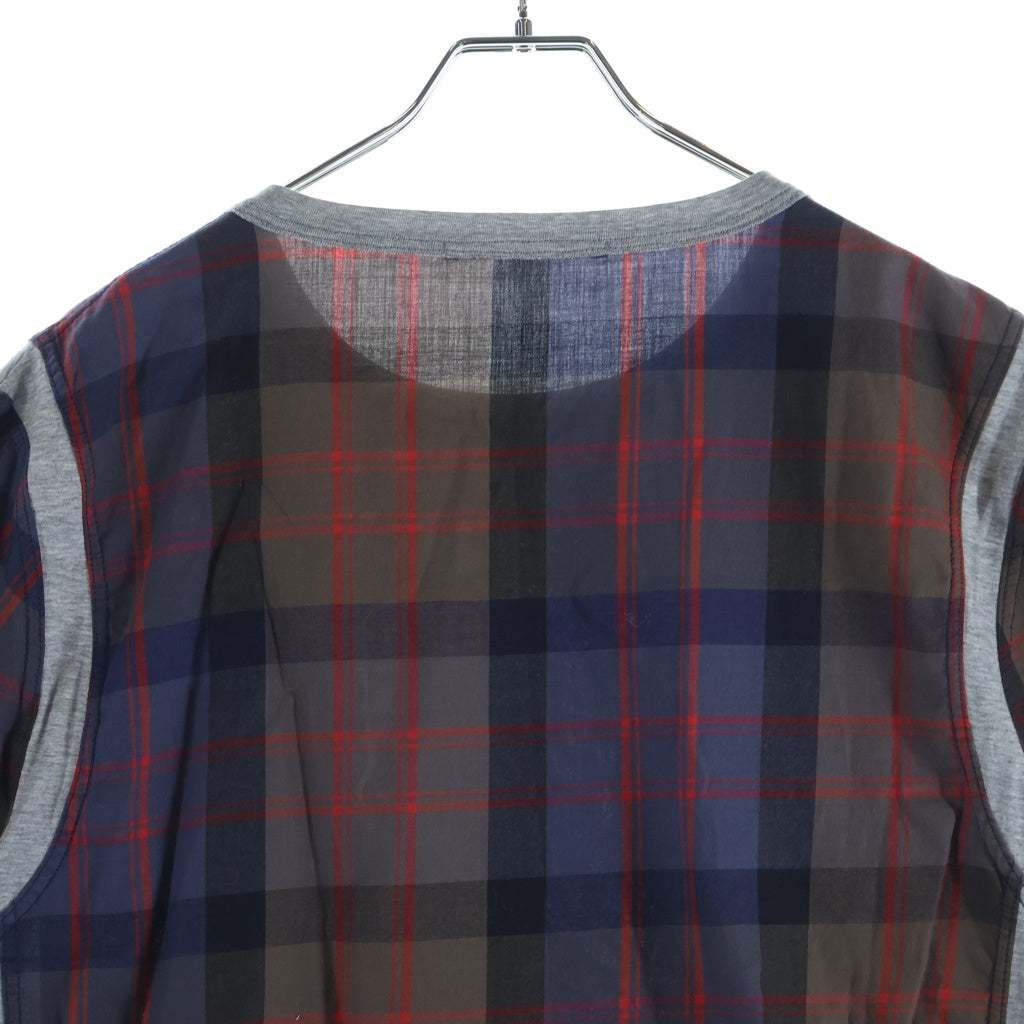 LOUIS VUITTON(ルイヴィトン) 17SS チェック総柄 半袖Tシャツ カットソー ネイビー/ブラウン RM171 AZJ HBY77W