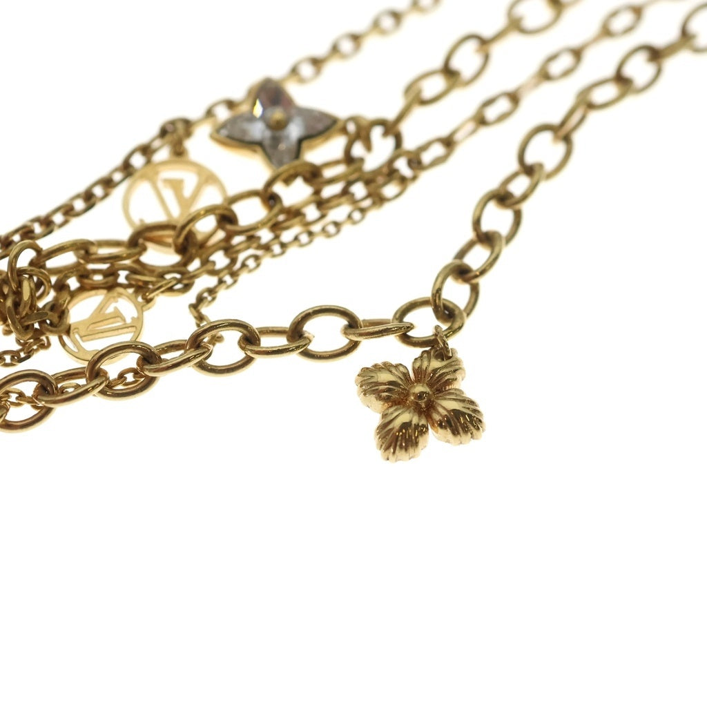 LOUIS VUITTON(ルイヴィトン) モノグラム コリエ ブルーミング ストラス ネックレス ペンダント チェーン ゴールド GP M68374 レディース