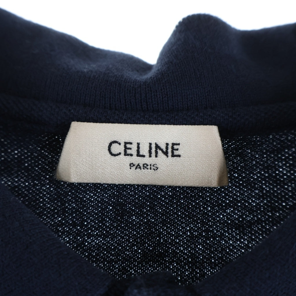 CELINE(セリーヌ) トリオンフ ロゴ刺繍 半袖ポロシャツ ネイビー 2X75H0ZWR