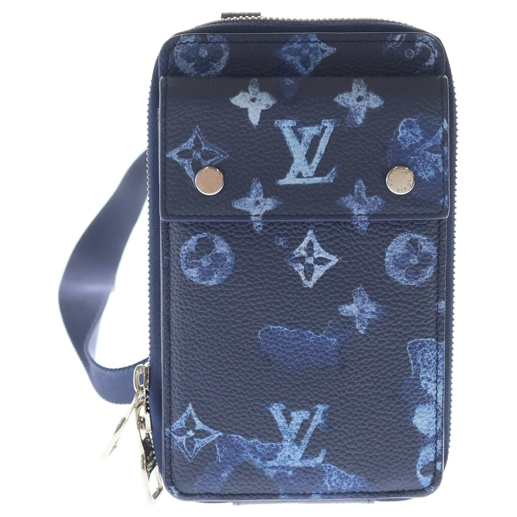 LOUIS VUITTON(ルイヴィトン) モノグラム ウォーターカラー PVCコーティングキャンバス フォンケース ポーチ ネイビー/ブルー M80466 RFID レディース