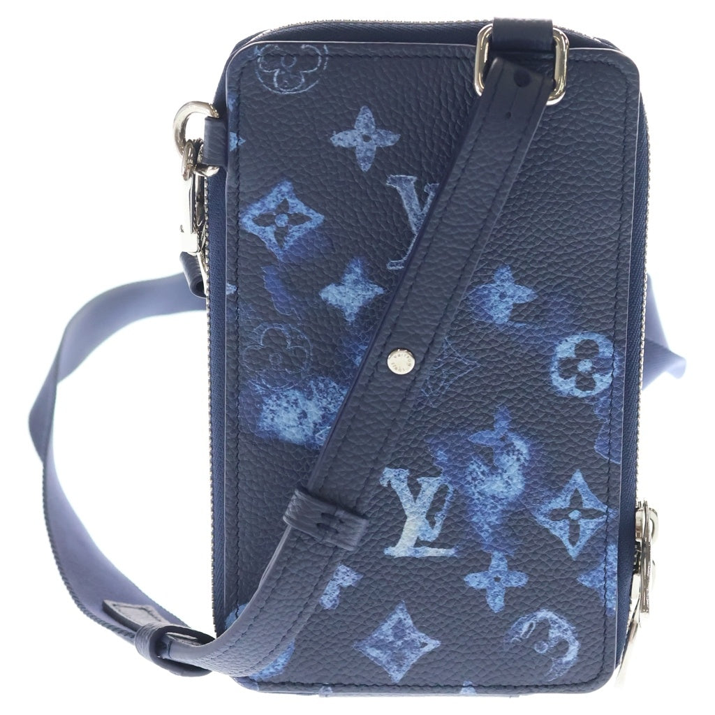LOUIS VUITTON(ルイヴィトン) モノグラム ウォーターカラー PVCコーティングキャンバス フォンケース ポーチ ネイビー/ブルー M80466 RFID レディース