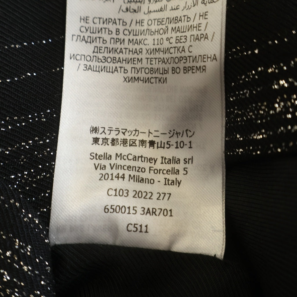 STELLA McCARTNEY(ステラマッカートニー) ラメ糸 テーラードジャケット ブラック #38 レディース