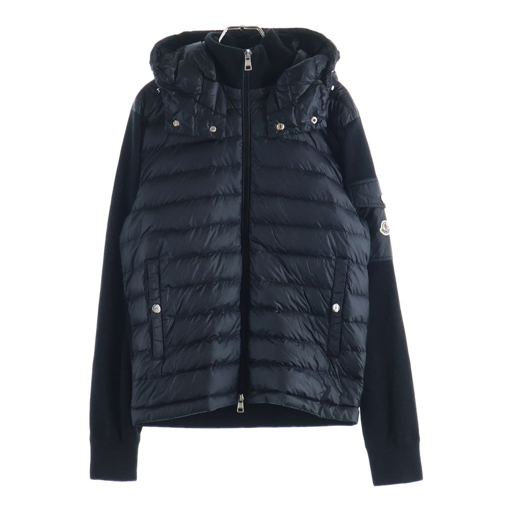 MONCLER(モンクレール) MAGLIA TRICOT CARDIGAN カーディガントリコ ダウン切替 ジップアップフーデット ニットジャケット ネイビー E10919420400 レディース