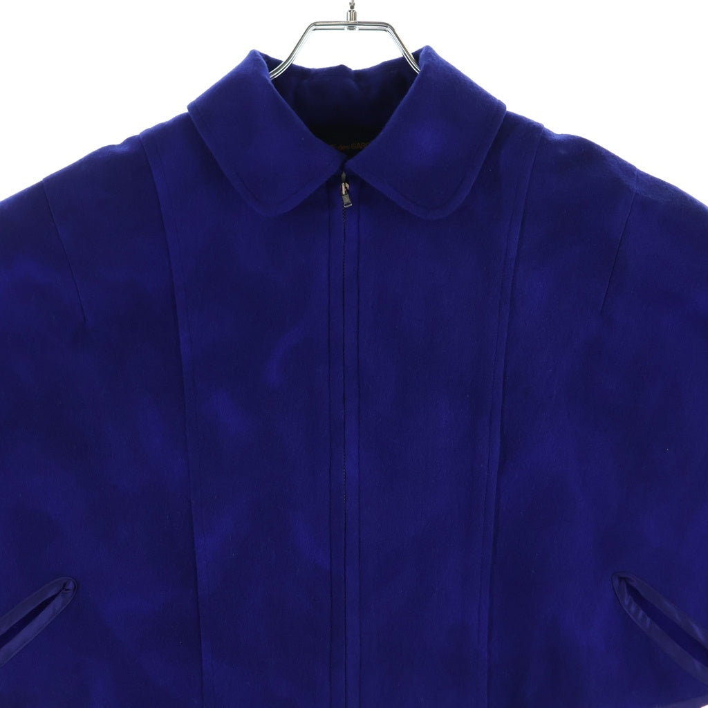 COMME des GARCONS(コムデギャルソン) 89AW ポンチョ型ウールジャケット ハーフジップ AD1989 ブルー GJー050920 レディース