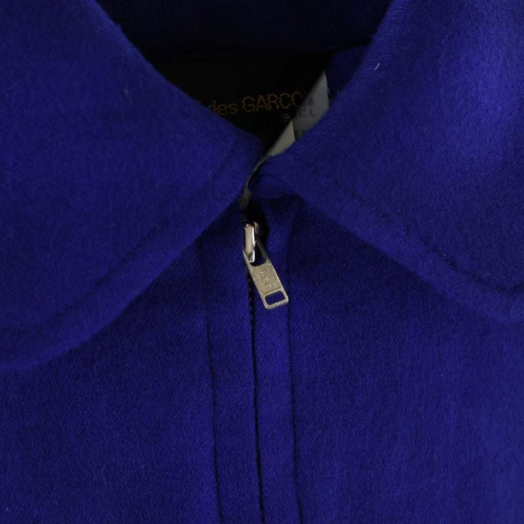 COMME des GARCONS(コムデギャルソン) 89AW ポンチョ型ウールジャケット ハーフジップ AD1989 ブルー GJー050920 レディース