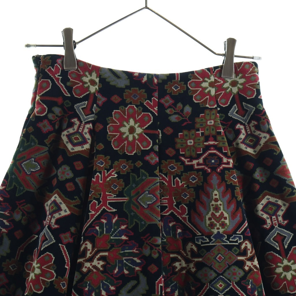 KENZO(ケンゾー) 80s OLD 総柄 ベロアロングスカート エルカ期 赤タグ オールド ブラック/レッド 3042323 レディース