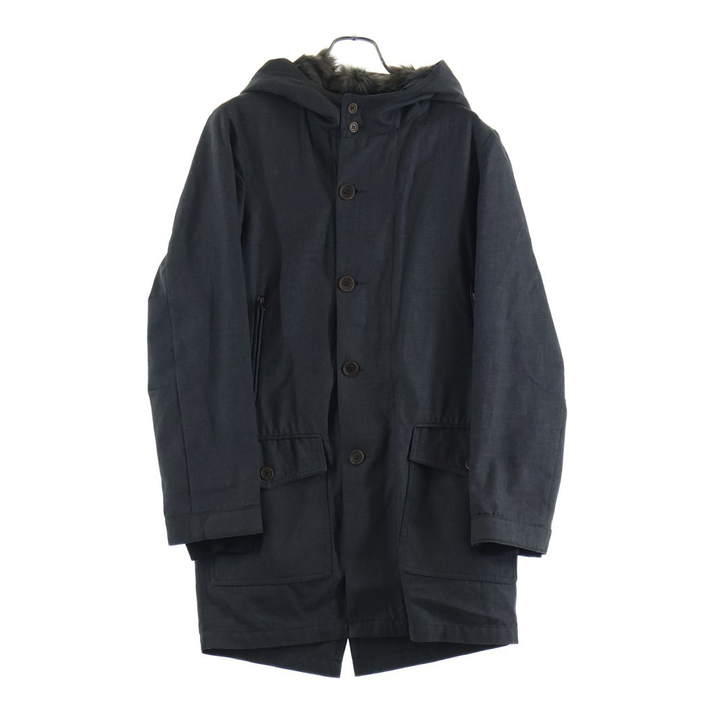 HAUTE(オート) ライナー付き モッズコート ファー フード付き ジップアップ グレー