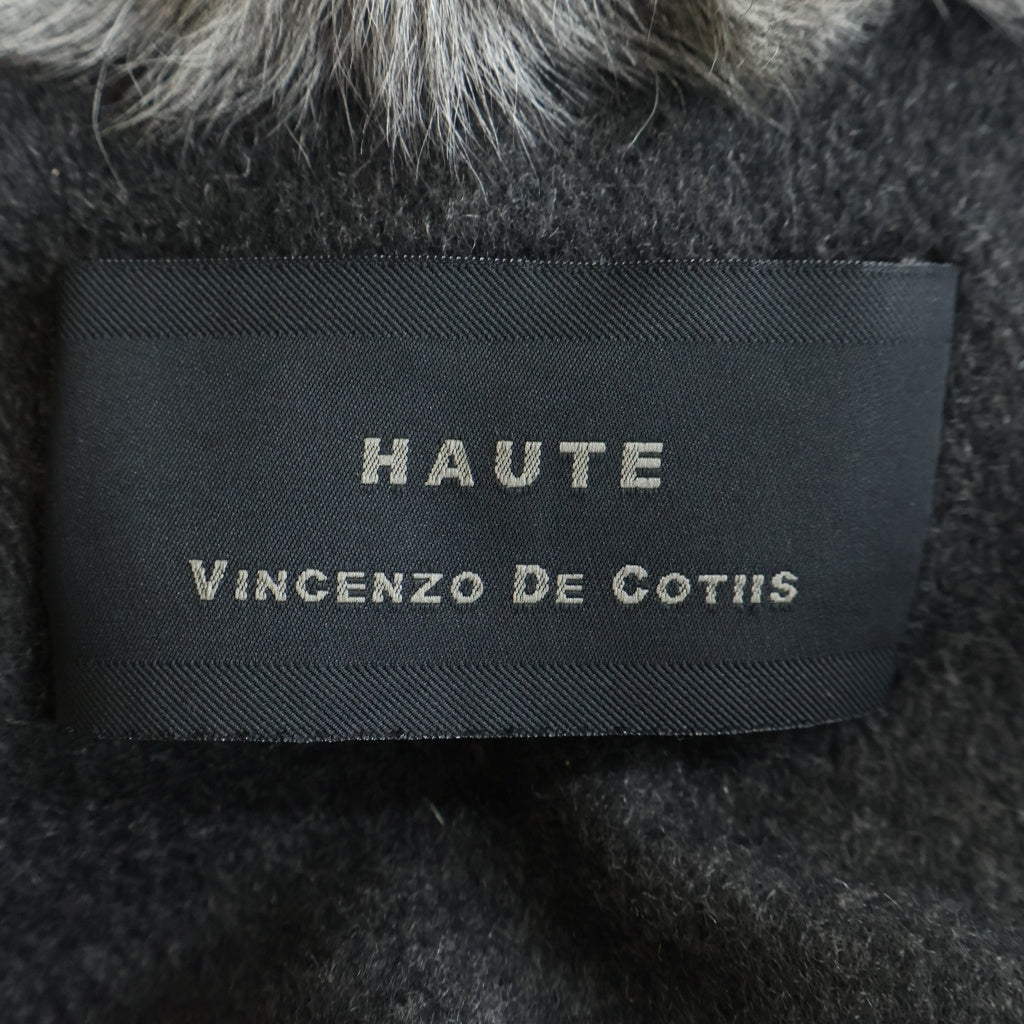 HAUTE(オート) ライナー付き モッズコート ファー フード付き ジップアップ グレー