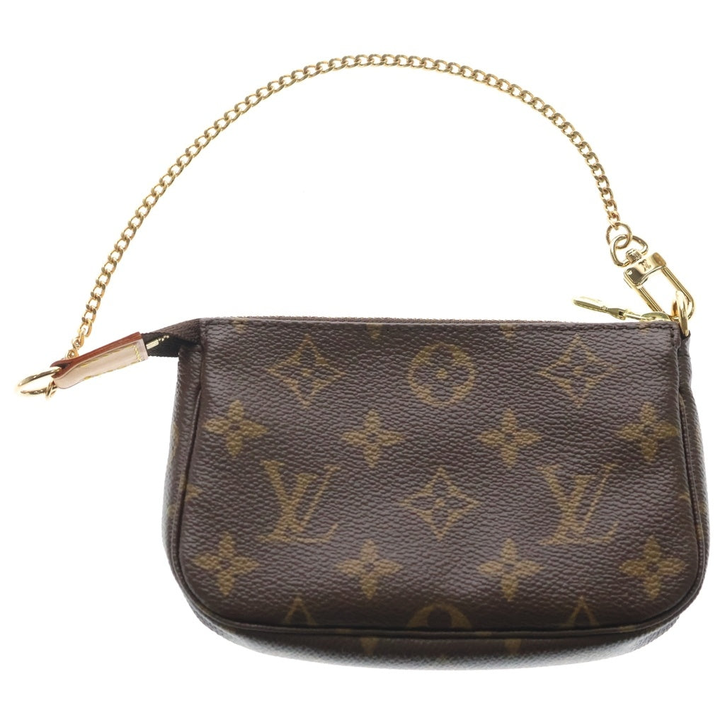 LOUIS VUITTON(ルイヴィトン) モノグラム ミニポシェットアクセソワール PVC レザー ポーチ チェーン M58009 ブラウン レディース