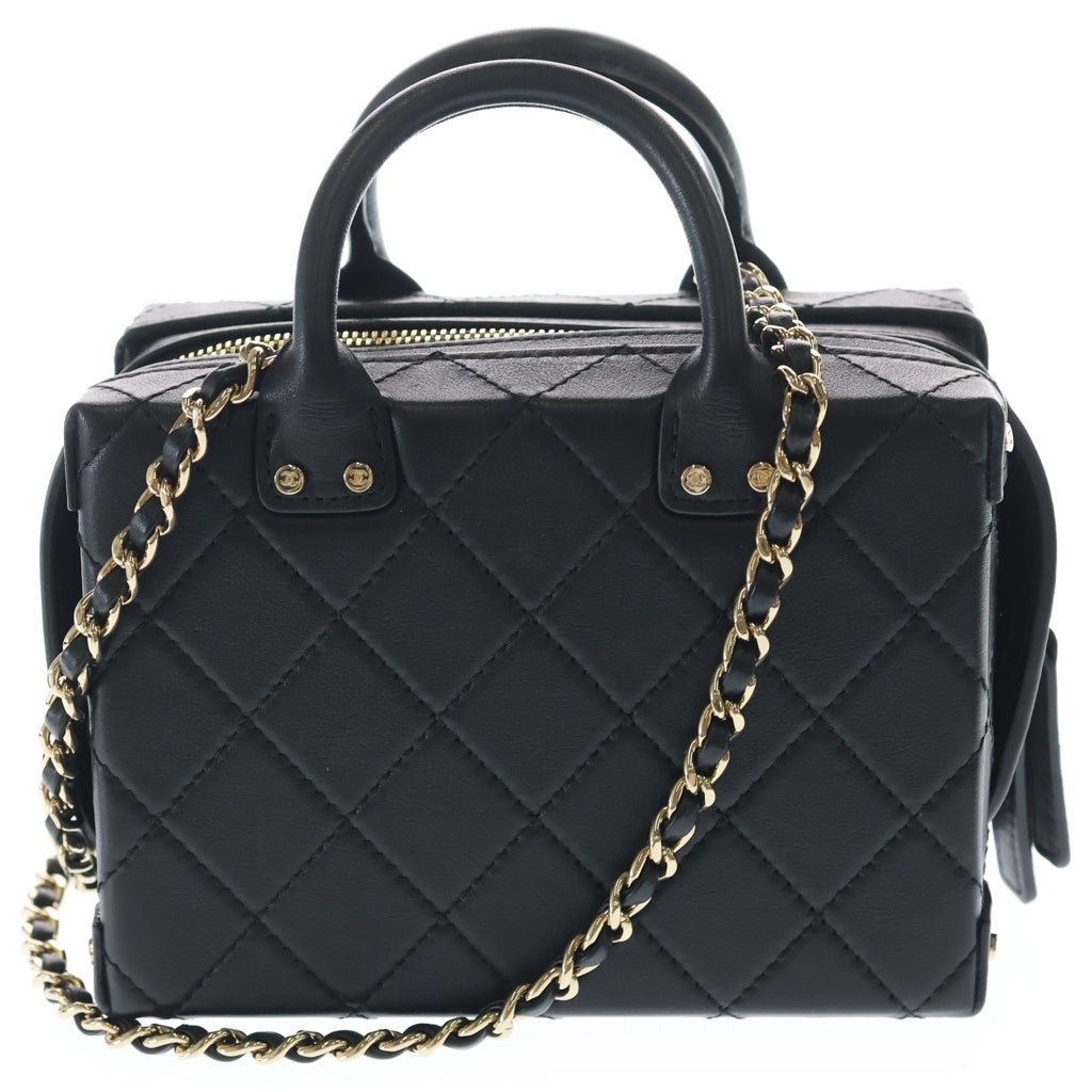 CHANEL(シャネル) マトラッセ スモールバニティ ココマーク ラムスキン ゴールド金具 2WAY チェーンショルダーバッグ ハンドバッグ AS3344 ブラック レディース