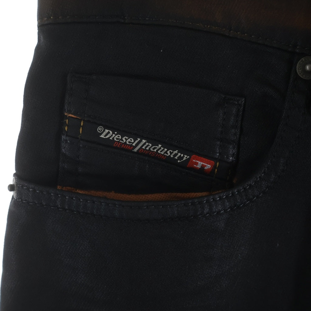 DIESEL(ディーゼル) D-STRUKT-SP-NE フォームトリートメント コーティング加工 デニムパンツ ジーンズ ブラック/オレンジ A01427