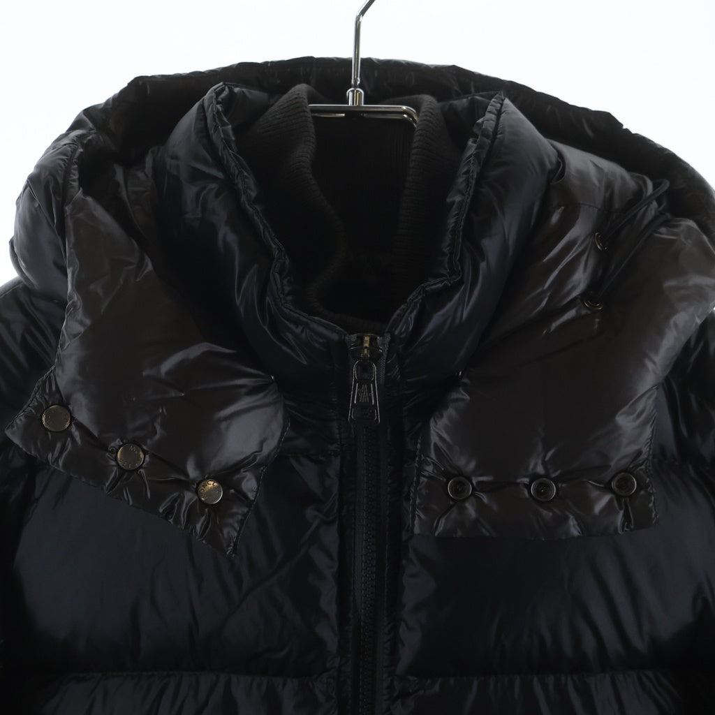 MONCLER(モンクレール) ZIN ダウンジャケット ナイロン レイヤード ジップアップ フード付き ブラック 420914031505