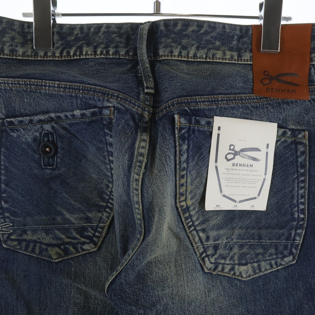 DENHAM(デンハム) SKIN JAL スキンジャル ダメージ加工 赤耳デニムパンツ ジーンズ インディゴ ブルー DM070008JAL