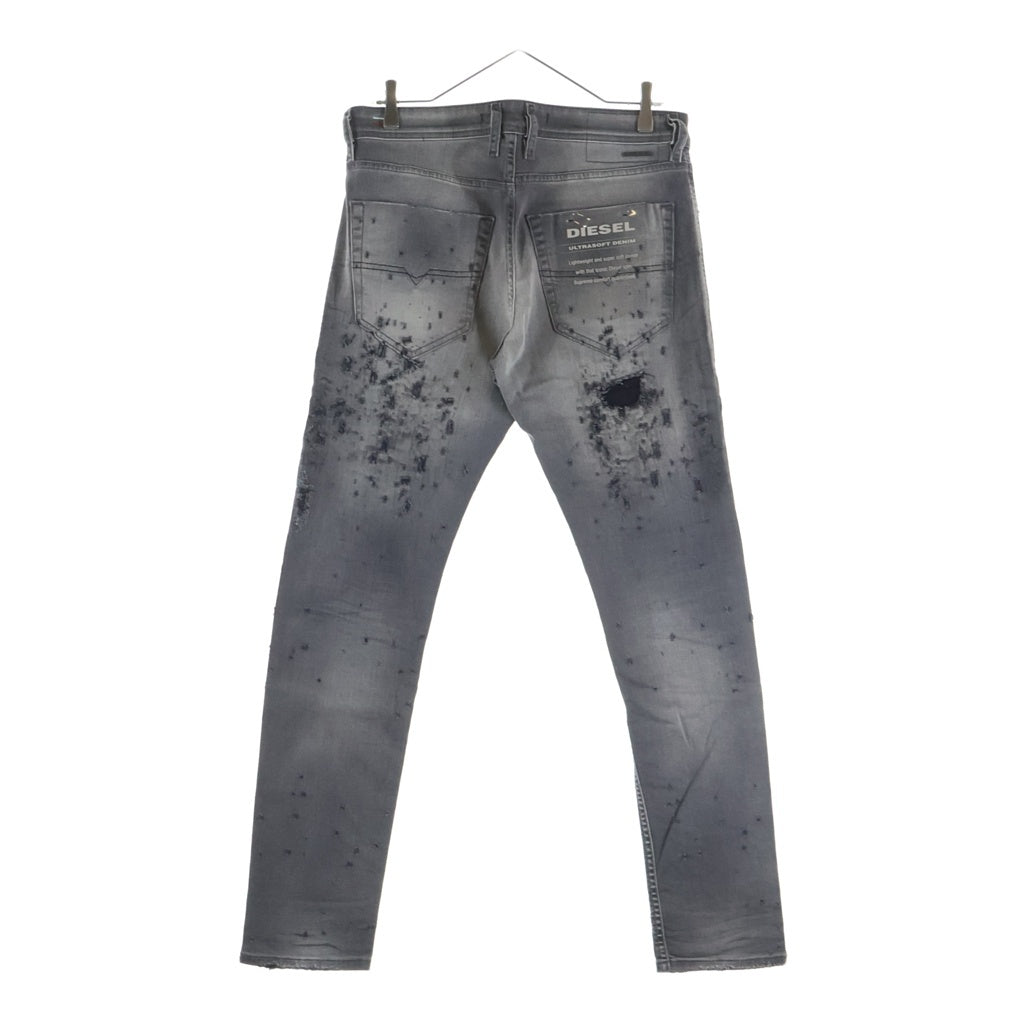 DIESEL(ディーゼル) TEPPHAR L.30 スリム ダメージ加工デニムパンツ ジーンズ スキニー グレー 01463