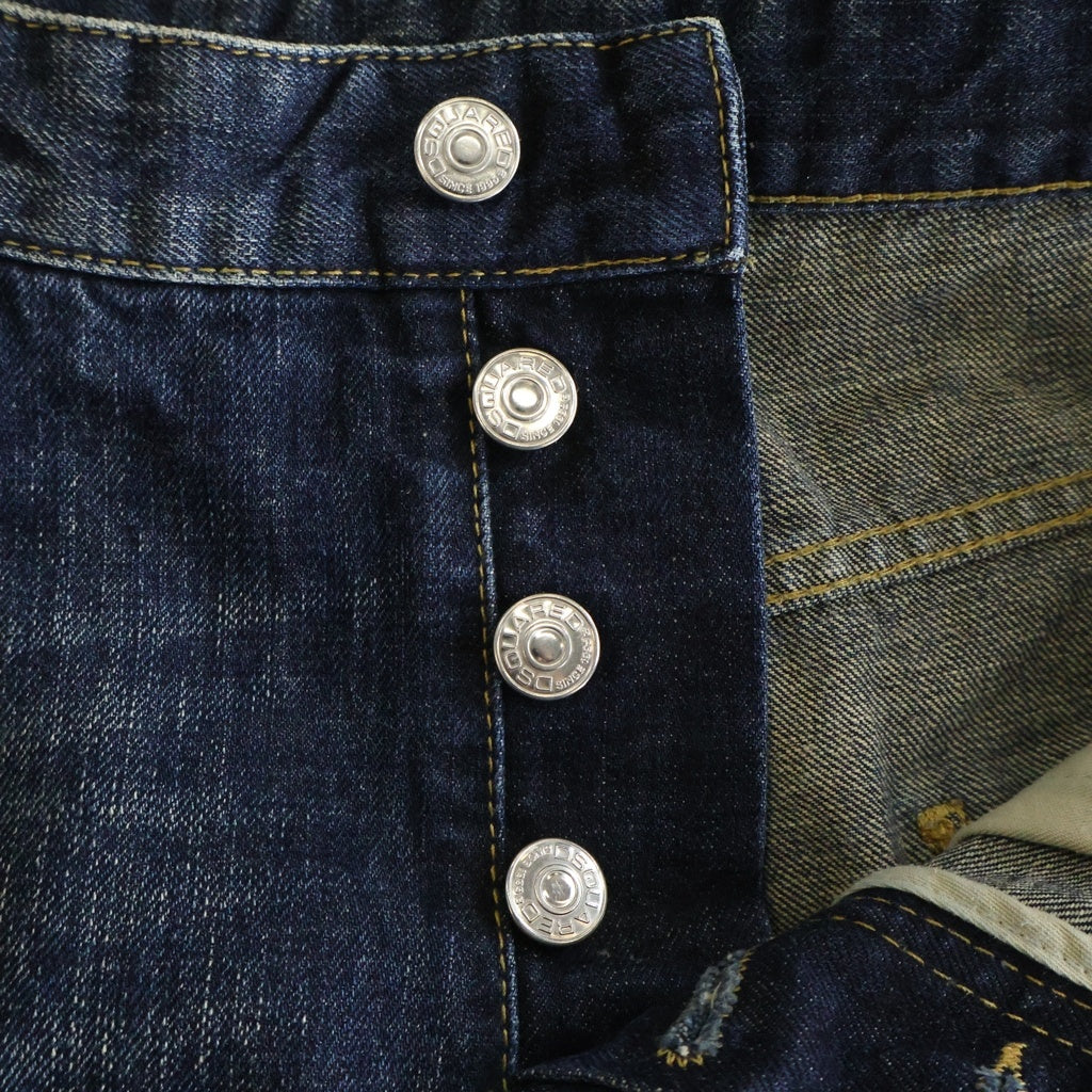 DSQUARED2(ディースクエアード) 12AW ダメージ加工 デニムパンツ ジーンズ ボタンフライ ブルー インディゴ P71LA0574