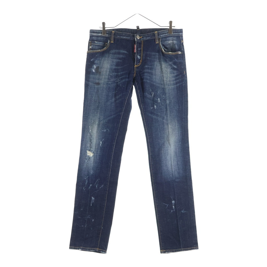 DSQUARED2(ディースクエアード) 11SS ダメージ加工 スキニーデニムパンツ ジーンズ ジップフライ インディゴ ブルー S74LA0322