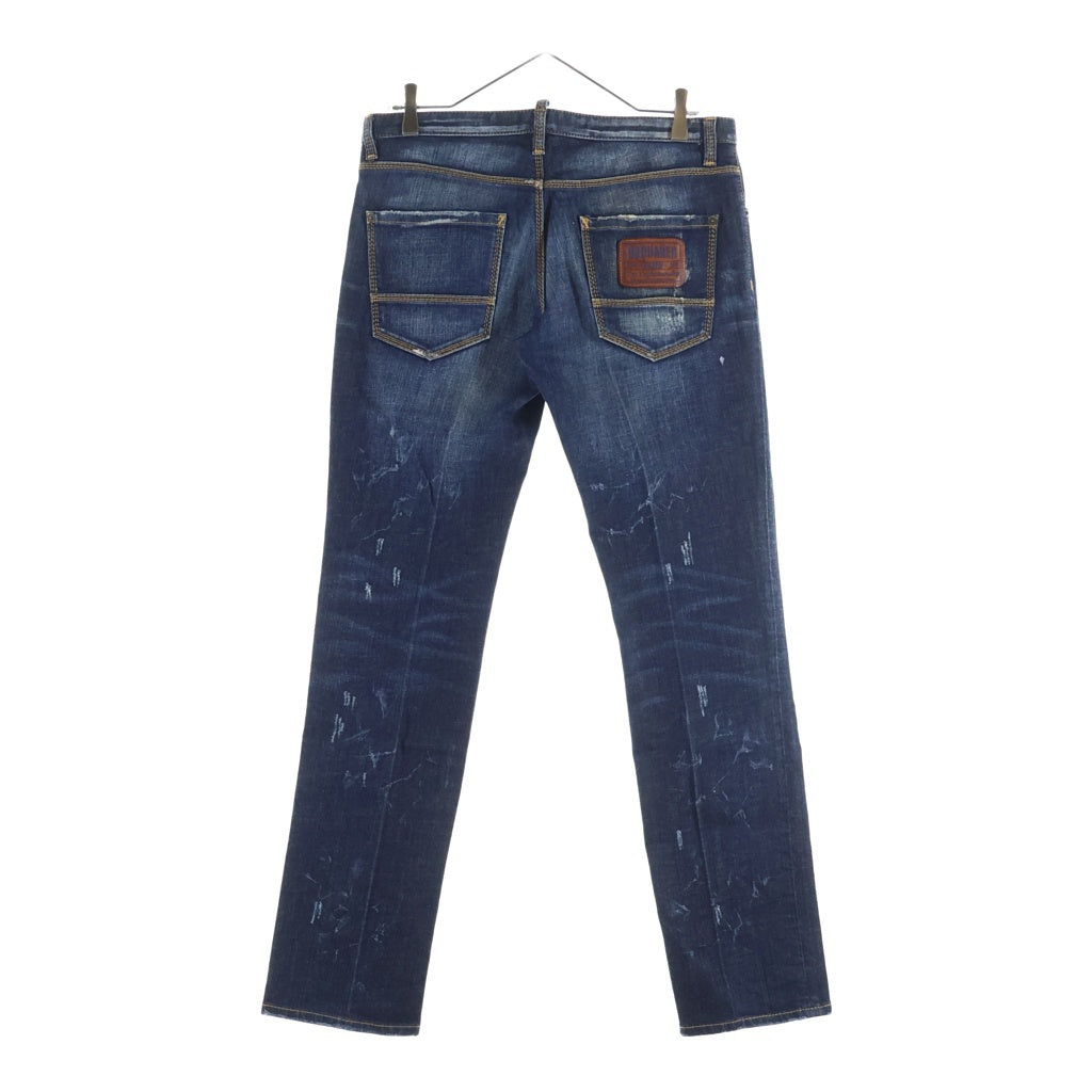 DSQUARED2(ディースクエアード) 11SS ダメージ加工 スキニーデニムパンツ ジーンズ ジップフライ インディゴ ブルー S74LA0322