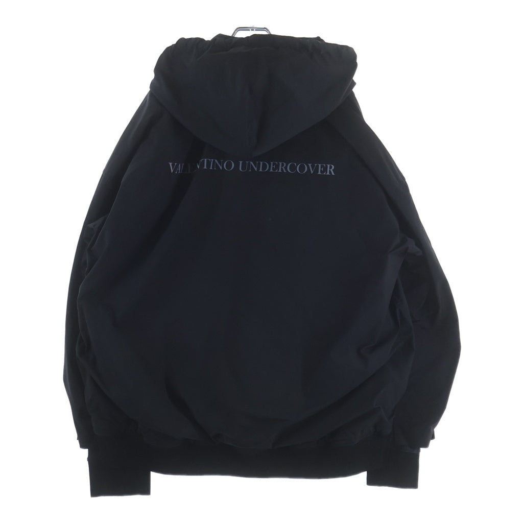 VALENTINO(ヴァレンティノ) ×UNDERCOVER 19AW ロゴプリント ドッキングジャケット フーディー ナイロンジャケット ブラック SV0MB00N5RE レディース