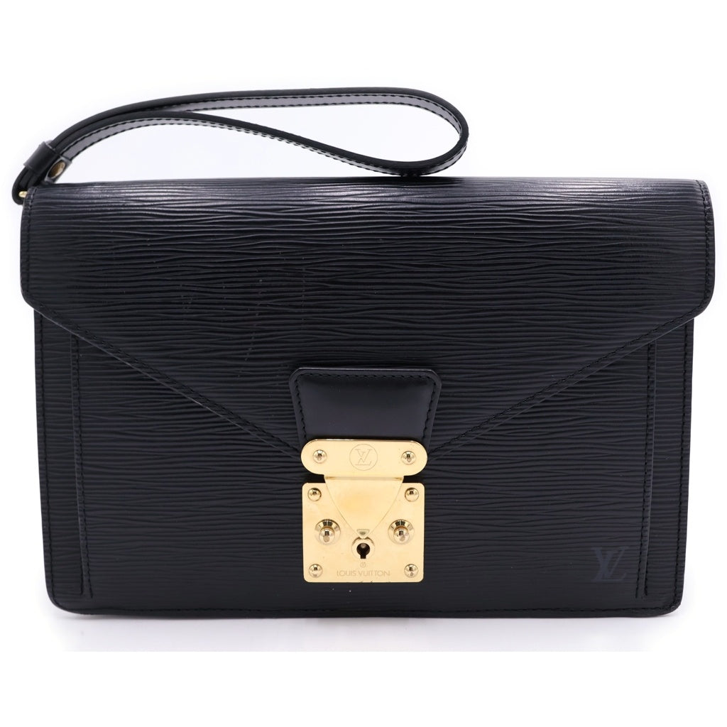 LOUIS VUITTON(ルイヴィトン) エピ ポシェット セリエドラゴンヌ セカンドバッグ クラッチバッグ ブラック レザー M52612 ゴールド金具