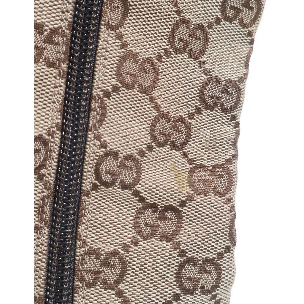 GUCCI(グッチ) GGキャンバス ロングブーツ ヒール 総柄 ジップ ブラウン 134865 レディース