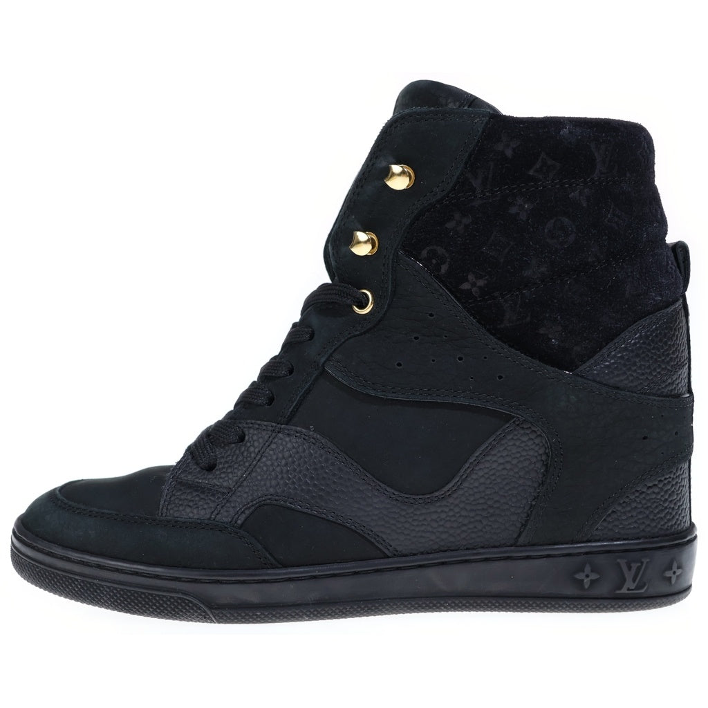LOUIS VUITTON(ルイヴィトン) クリフトップライン ハイカットスニーカー シューズ スエード モノグラム ブラック レディース