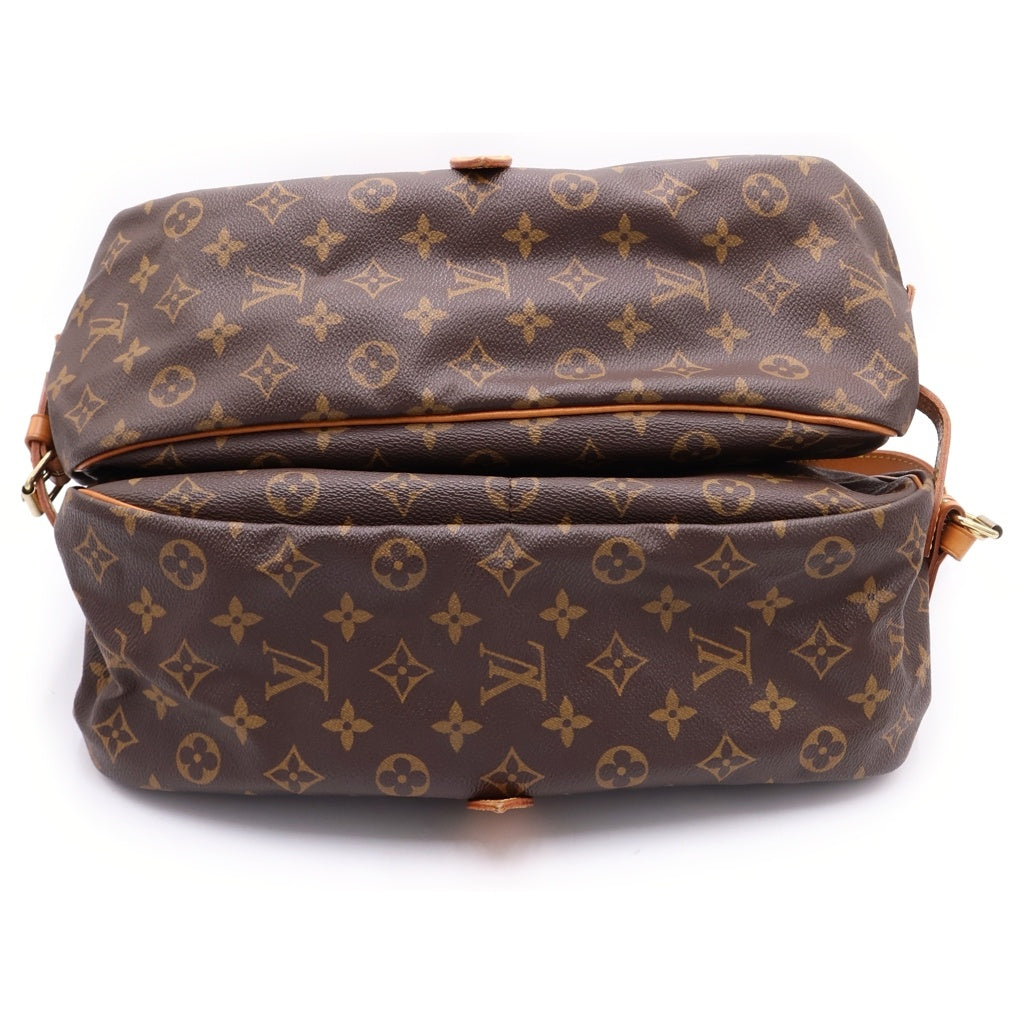LOUIS VUITTON(ルイヴィトン) モノグラム ソミュール35 ショルダーバッグ ブラウン レザー×PVC M42254 ゴールド金具