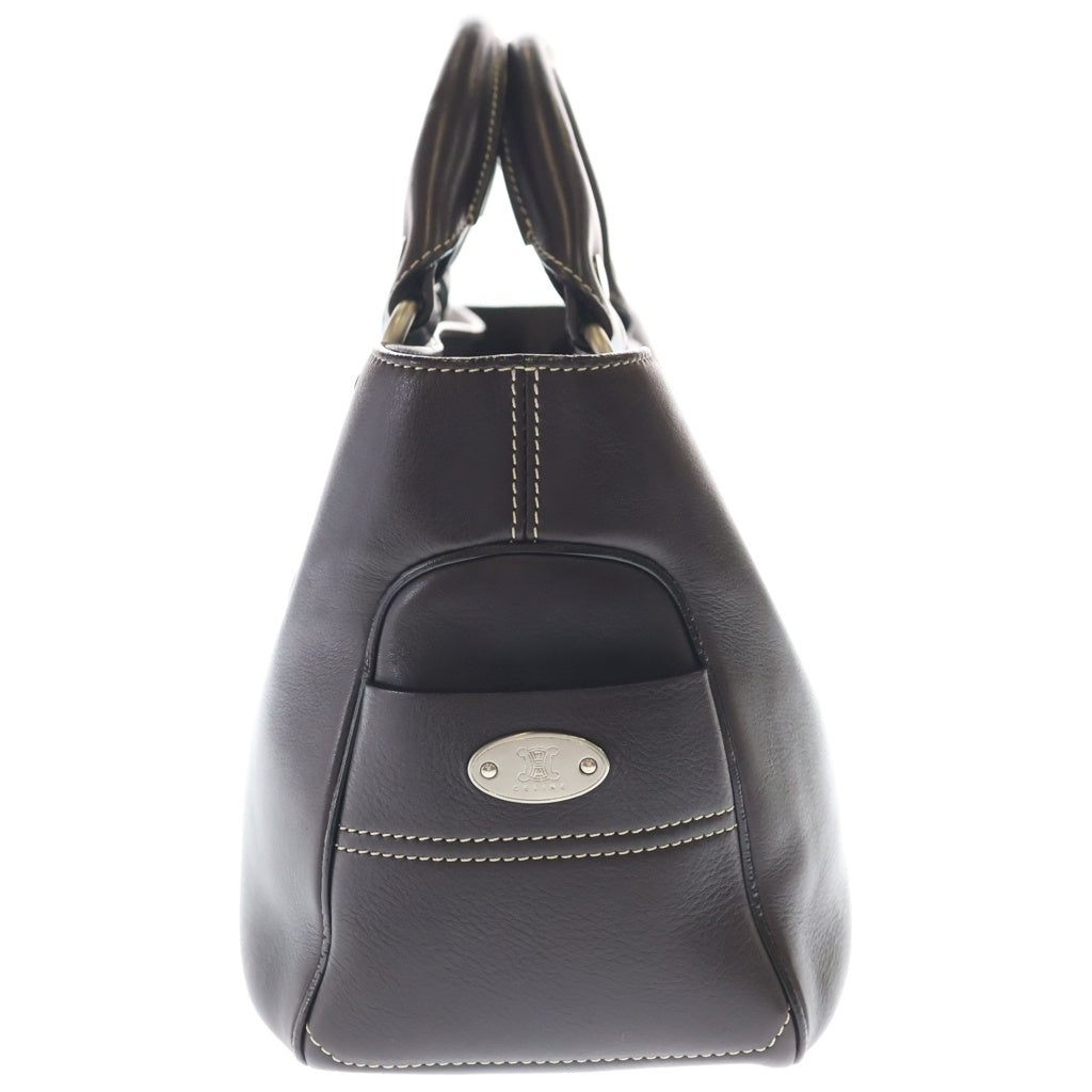 CELINE(セリーヌ) ブギーバッグ ハンドバッグ ブラウン レザー シルバー金具 レディース