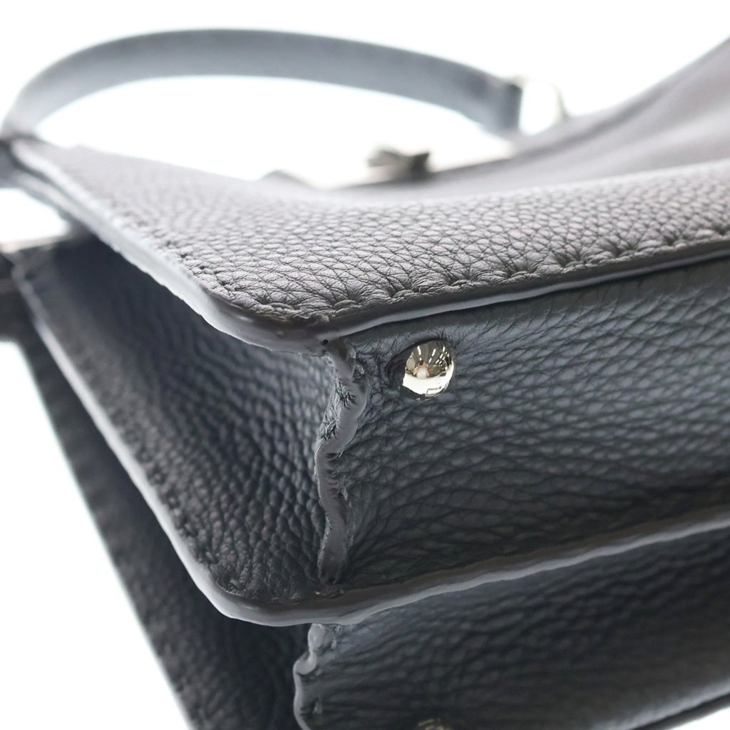 FENDI(フェンディ) ピーカブー アイシーユー ミディアム レザー 2WAY ハンド ショルダーバッグ シルバー金具 グレー 8BN321 レディース